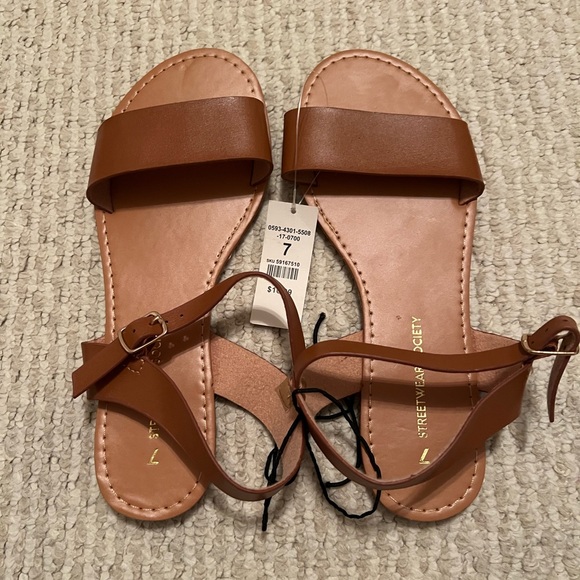 Women's Sandals Collection- Black, Brown, White Sizes 7-7.5 - Picture 7 of 8